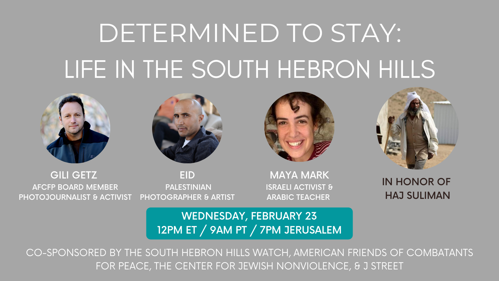 Determined to Stay: Life in the South Hebron Hills (Flyer)
